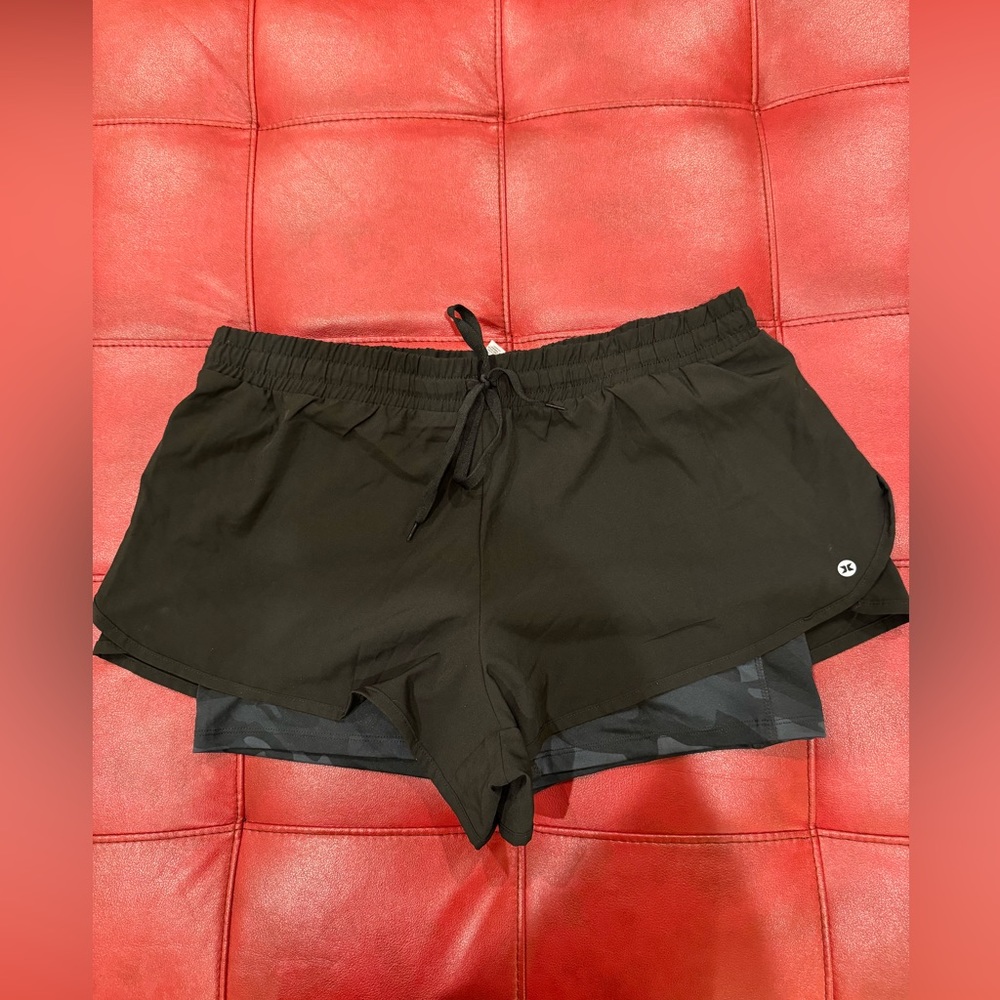 RBX Active Women’s Workout Running Shorts with Attached Bike Short - Picture 2 of 4